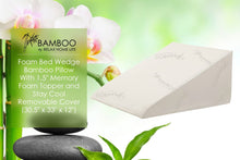 Wedge Pillow For Acid Reflux - 12 Inch Pillow Wedge For Sleeping. Industry leading 1.5 Inch Memory Foam Top and Stay Cool Removable Bamboo Cover. Ideal For Gerd, Heartburn, Snoring (30.5"W x 33"L x 12"H)