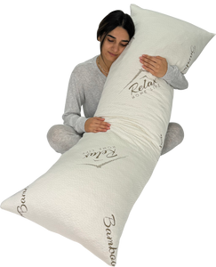 Ultra-Luxury Full Size Body Pillow All USA Best Shredded Memory Foam & Cool-Vent Viscose of Bamboo Cover | Long Cuddle Size for Pregnancy, Side, Stomach & Sleepers | Adult 20 x 54