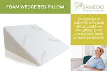 Wedge Pillow For Acid Reflux - 12 Inch Pillow Wedge For Sleeping. Industry leading 1.5 Inch Memory Foam Top and Stay Cool Removable Bamboo Cover. Ideal For Gerd, Heartburn, Snoring (25"W x 25"L x 12"H)