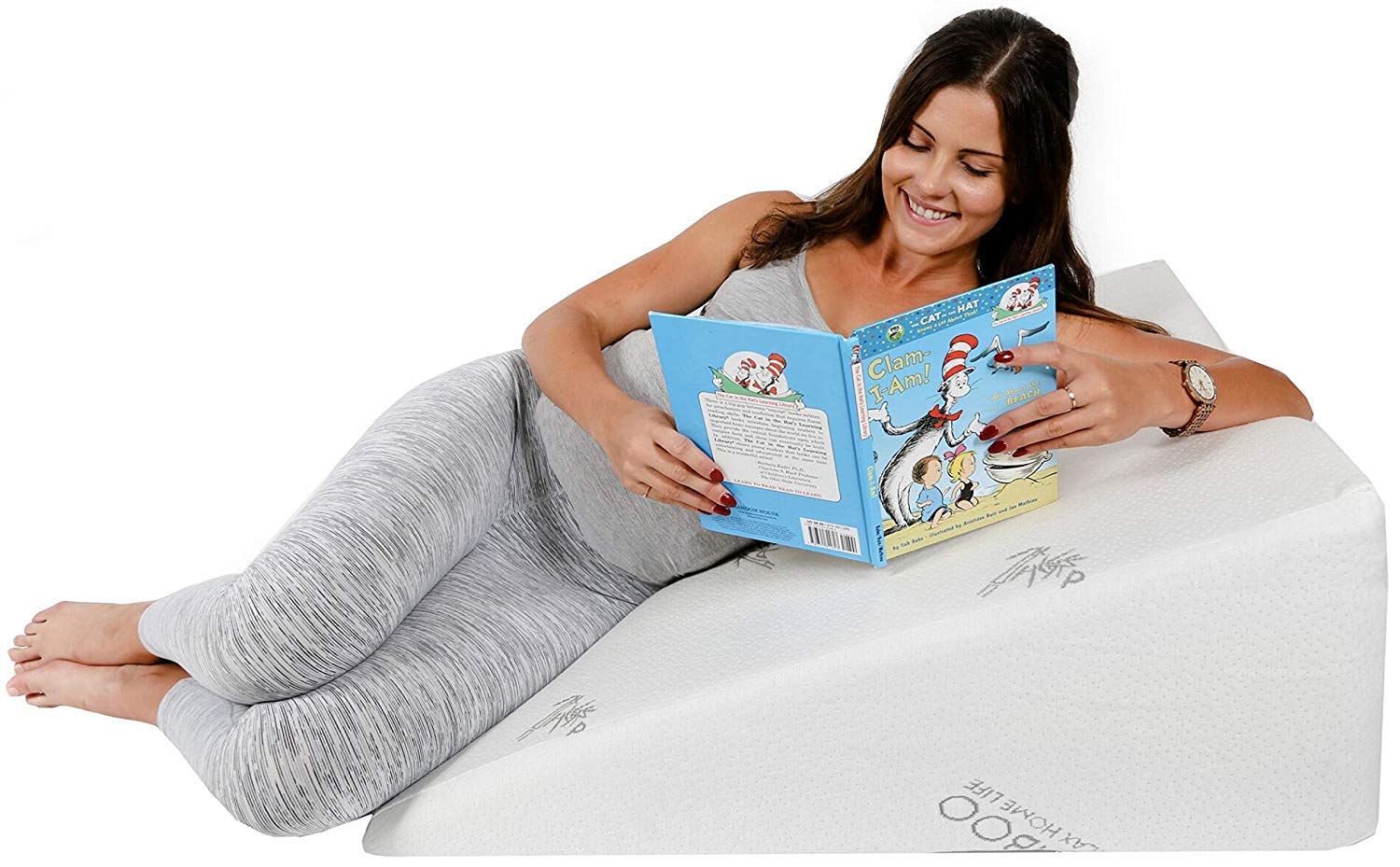Bed Back Wedge Pillow - 12 Inch Incline Bed Rest for Sitting Up - Sleep  Back